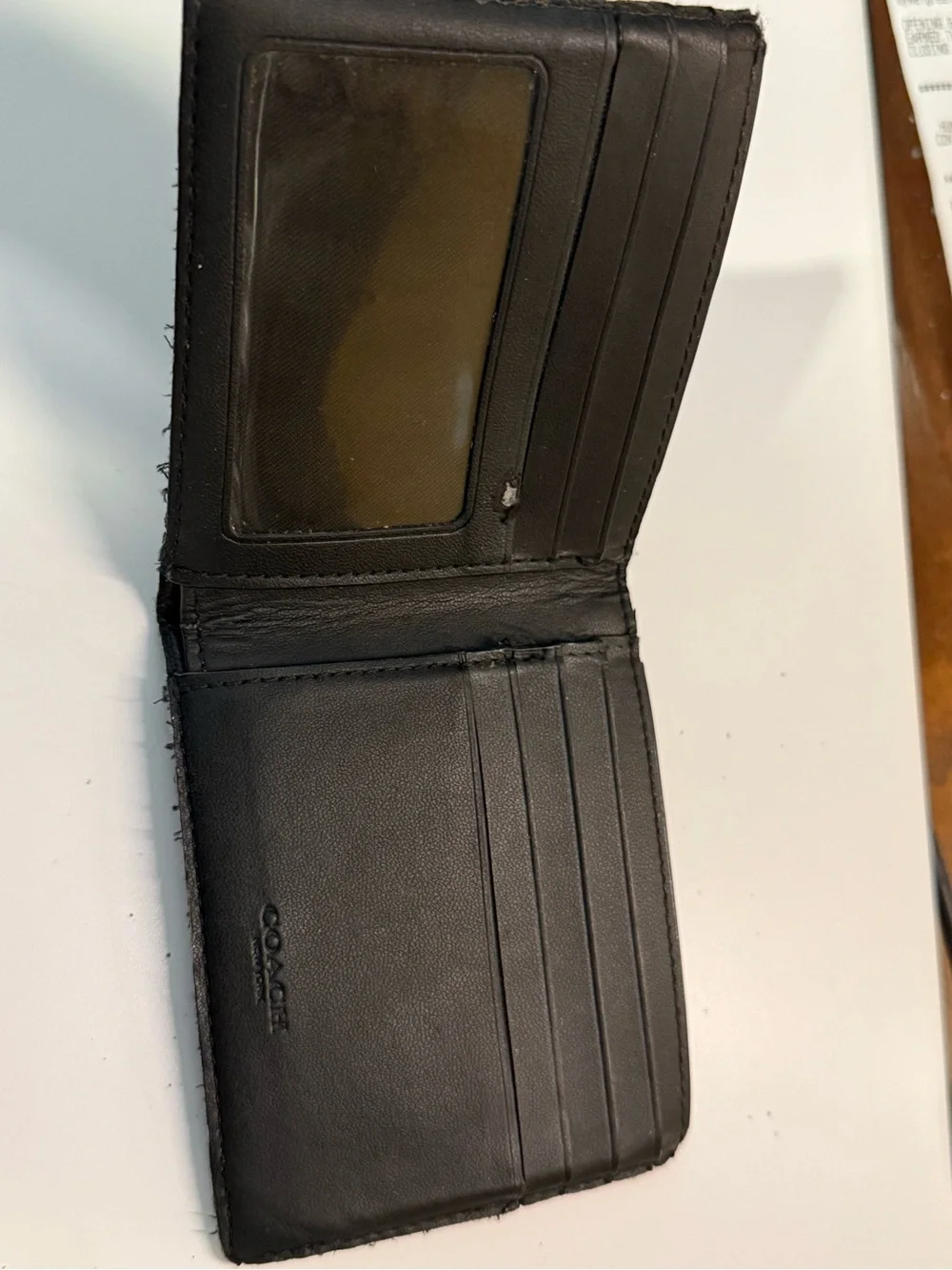 Coach Mens Bifold Wallet in Signature Canvas Charcoal Grey